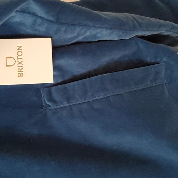 NWT New Brixton Utopia Zip Front Velvet Jacket in Sapphire Color Size Small - Picture 5 of 12